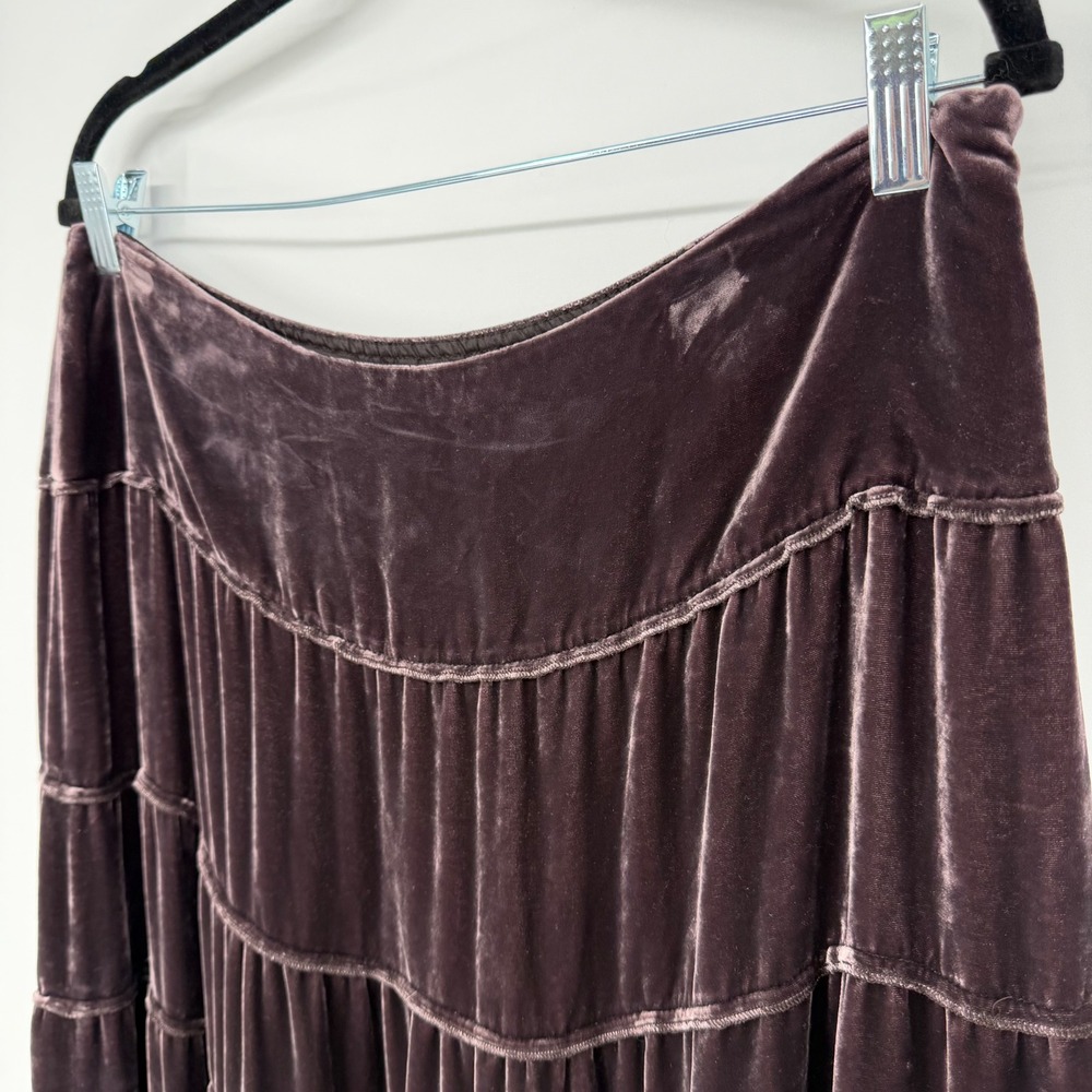 GARNET HILL VINTAGE VELVET TIERED MIDI SKIRT SZ 14 Y2K WHIMSIGOTH ROMANTIC FAIRY - Picture 2 of 11